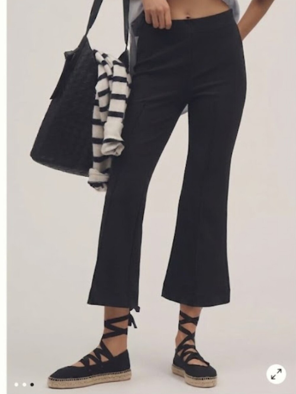 Anthropologie Maeve The Margot Kick-Flare Cropped Pants Textured Edition Sz S